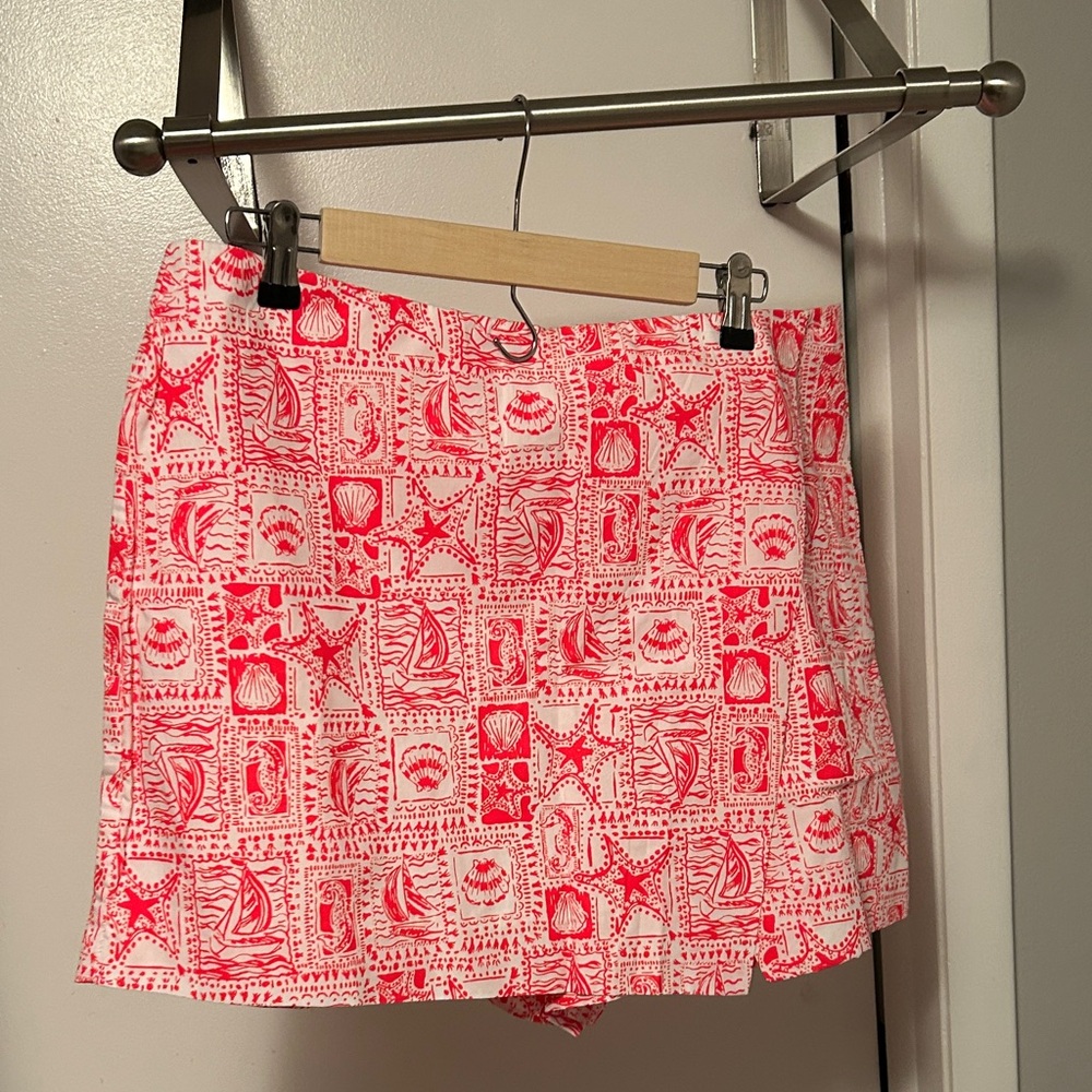 Lilly Pulitzer Coral and White High Waist Shorts